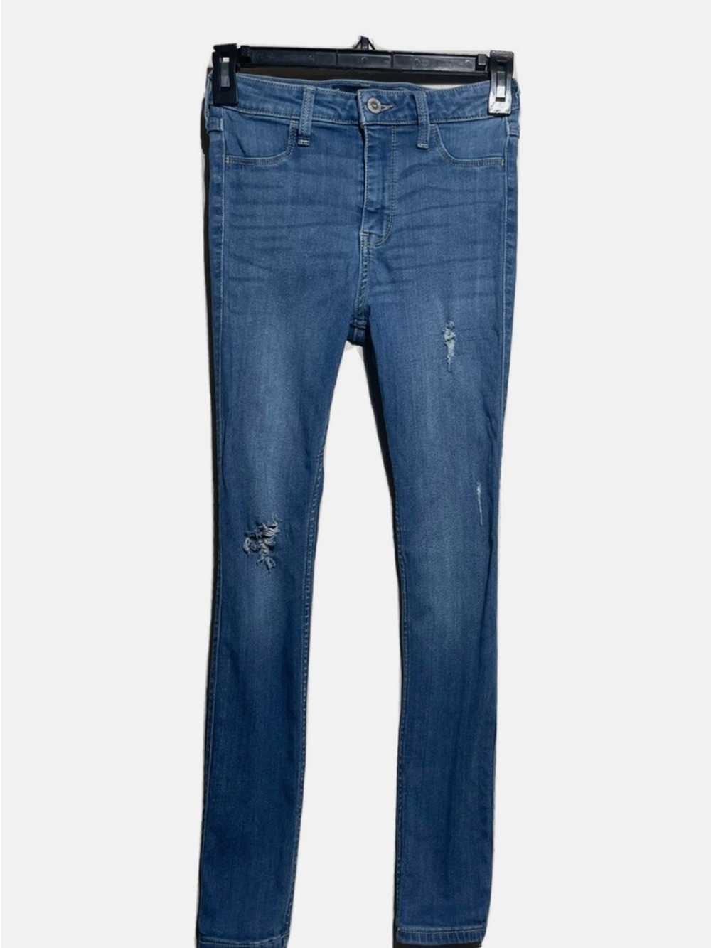 Hollister Women's Blue Distressed Skinny Jeans